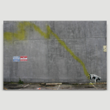Dog Peeing On Wall Street by Banksy - Canvas Print