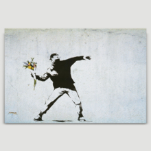 Banksy Flower Thrower Palestine Rage - Canvas Art