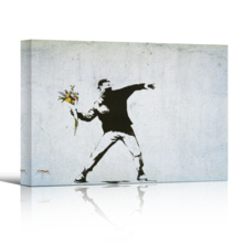 Banksy Flower Thrower Palestine Rage - Canvas Art
