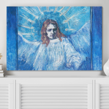 Head of an Angel, After Rembrandt by Vincent Van Gogh - Canvas Print Wall Art Famous Painting Reproduction - 32" x 48"
