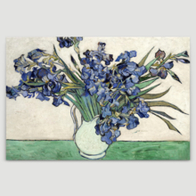 Vase of Irises by Vincent Van Gogh - Canvas Print Wall Art Famous Oil Painting Reproduction - 24" x 36"