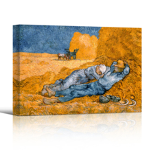 Noon,Rest from Work by Vincent Van Gogh - Canvas Print Wall Art Famous Painting Reproduction - 12" x 18"