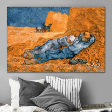 Noon,Rest from Work by Vincent Van Gogh - Canvas Print Wall Art Famous Painting Reproduction - 24" x 36"