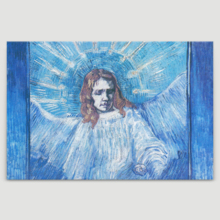 Head of an Angel, After Rembrandt by Vincent Van Gogh - Canvas Print Wall Art Famous Painting Reproduction - 16" x 24"