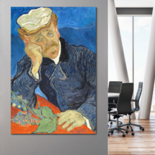 Portrait of Dr. Gachet by Vincent Van Gogh - Canvas Print Wall Art Famous Painting Reproduction - 32" x 48"