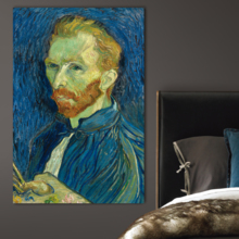 Self Portrait by Vincent Van Gogh - Canvas Print Wall Art Famous Painting Reproduction - 12" x 18"