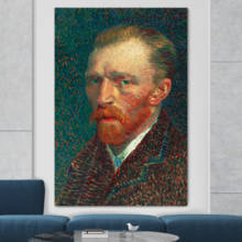 Self-Portrait by Vincent Van Gogh - Canvas Print Wall Art Famous Oil Painting Reproduction - 12" x 18"