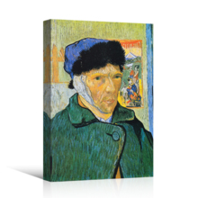 Self-Portrait with Bandaged Ear by Vincent Van Gogh Canvas Print Wall Art Famous Painting Reproduction - 16" x 24"