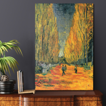 The Allee of Alyscamps (Les Alyscamps, 1888) by Vincent Van Gogh - Canvas Print Wall Art Famous Painting Reproduction - 12" x 18"