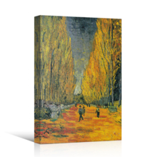 The Allee of Alyscamps (Les Alyscamps, 1888) by Vincent Van Gogh - Canvas Print Wall Art Famous Painting Reproduction - 12" x 18"