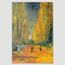 The Allee of Alyscamps (Les Alyscamps, 1888) by Vincent Van Gogh - Canvas Print Wall Art Famous Painting Reproduction - 12" x 18"
