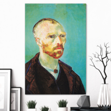 Self-Portrait, Dedicated to Paul Gauguin by Vincent Van Gogh Canvas Print Wall Art Famous Painting Reproduction - 16" x 24"