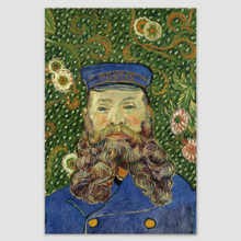 Portrait of The Postman Joseph Roulin by Vincent Van Gogh - Canvas Print Wall Art Famous Oil Painting Reproduction - 12" x 18"