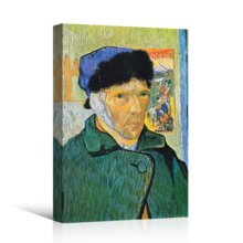 Self-Portrait with Bandaged Ear by Vincent Van Gogh Canvas Print Wall Art Famous Painting Reproduction - 12" x 18"