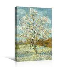 The Pink Peach Tree by Vincent Van Gogh - Canvas Print Wall Art Famous Oil Painting Reproduction - 24" x 36"