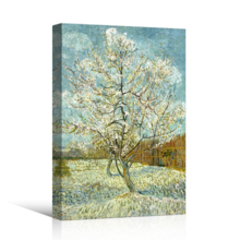 The Pink Peach Tree by Vincent Van Gogh - Canvas Print Wall Art Famous Oil Painting Reproduction - 32" x 48"