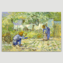 First Steps by Van Gogh Giclee Canvas Prints Wrapped Gallery Wall Art | Stretched and Framed Ready to Hang - 24" x 36"