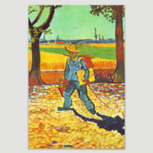 Painter on his Way to Work by Van Gogh Giclee Canvas Prints Wrapped Gallery Wall Art | Stretched and Framed Ready to Hang - 32" x 48"