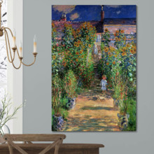 Monet's Garden At Vetheuil by Claude Monet - Canvas Print