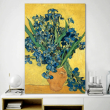 Irises by Vincent Van Gogh - Canvas Print Wall Art Famous Painting Reproduction - 16" x 24"
