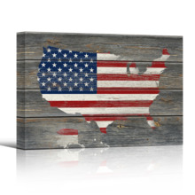 Rustic Patriotism on Wood Canvas - Canvas Art