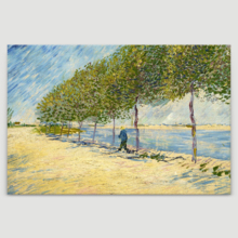 Along The Seine by Van Gogh Giclee Canvas Prints Wrapped Gallery Wall Art | Stretched and Framed Ready to Hang - 16" x 24"