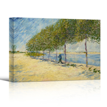 Along The Seine by Van Gogh Giclee Canvas Prints Wrapped Gallery Wall Art | Stretched and Framed Ready to Hang - 12" x 18"