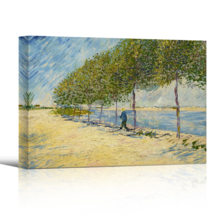 Along The Seine by Van Gogh Giclee Canvas Prints Wrapped Gallery Wall Art | Stretched and Framed Ready to Hang - 32" x 48"