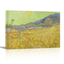 Wheatfield with a Reaper by Vincent Van Gogh - Canvas Print Wall Art Famous Painting Reproduction - 16" x 24"