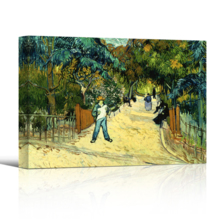 Entrance to the Public Park in Arles by Vincent Van Gogh - Canvas Wall Art Famous Fine Art Reproduction| World Famous Painting Replica on Wrapped Canvas Print Modern Home Art Wood Framed - 16" x 24"