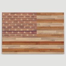 Paneled Wood-Textured American Flag - Canvas Art Home Art - 24x36 inches