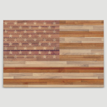 Paneled Wood-Textured American Flag - Canvas Art Home Art - 12x18 inches