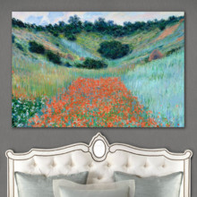 Poppy Field in a Hollow Near Giverny by Claude Monet - Canvas Art