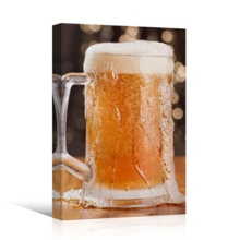 Canvas Prints Wall Art - Beer in a Beer Mug | Modern Wall Decor/Home Decoration Stretched Gallery Canvas Wrap Giclee Print. Ready to Hang - 24" x 36"