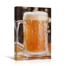 Canvas Prints Wall Art - Beer in a Beer Mug | Modern Wall Decor/Home Decoration Stretched Gallery Canvas Wrap Giclee Print. Ready to Hang - 16" x 24"
