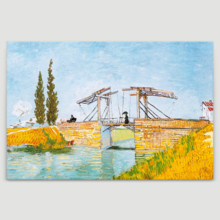 The Langlois Bridge by Vincent Van Gogh - Canvas Print Wall Art Famous Oil Painting Reproduction - 12" x 18"