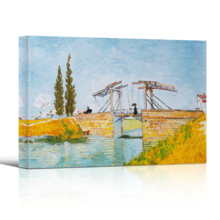 The Langlois Bridge by Vincent Van Gogh - Canvas Print Wall Art Famous Oil Painting Reproduction - 12" x 18"