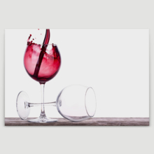 Canvas Wall Art - Pair of Full and Empty Wine Glasses | Modern Home Art Canvas Prints Gallery Wrap Giclee Printing & Ready to Hang - 12" x 18"