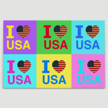 Canvas Wall Art - Multi-Color Pop Art with I Love USA - Giclee Print Gallery Wrap Modern Home Art Ready to Hang - 24" x 36"