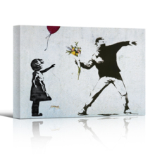 Mixed Girl With Balloon & Rage The Flame Thrower by Banksy