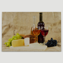 Canvas Wall Art - Still Life with Wine and Grapes on Vintage Background - Gallery Wrap Modern Home Art | Ready to Hang - 16x24 inches