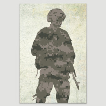 Silhouette of a Soldier - Canvas Art