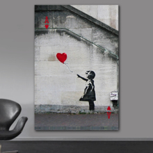 Ace Of Hearts Playing Card Girl With Balloon by Banksy