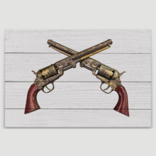 Canvas Wall Art - Two Hand Guns - Gallery Wrap Modern Home Art | Ready to Hang - 12x18 inches