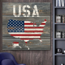 Rustic Pride USA - Canvas Art