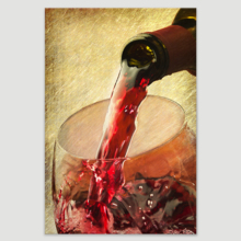 Canvas Wall Art - Red Wine Being Poured into Wine Glass - Gallery Wrap Modern Home Art | Ready to Hang - 12x18 inches