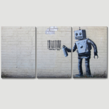 Banksy Robot Artwork - Canvas Wall Art Print