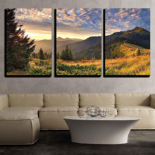 Sunrise in The Mountains - Canvas Art Wall Art - 16"x24"x3 Panels