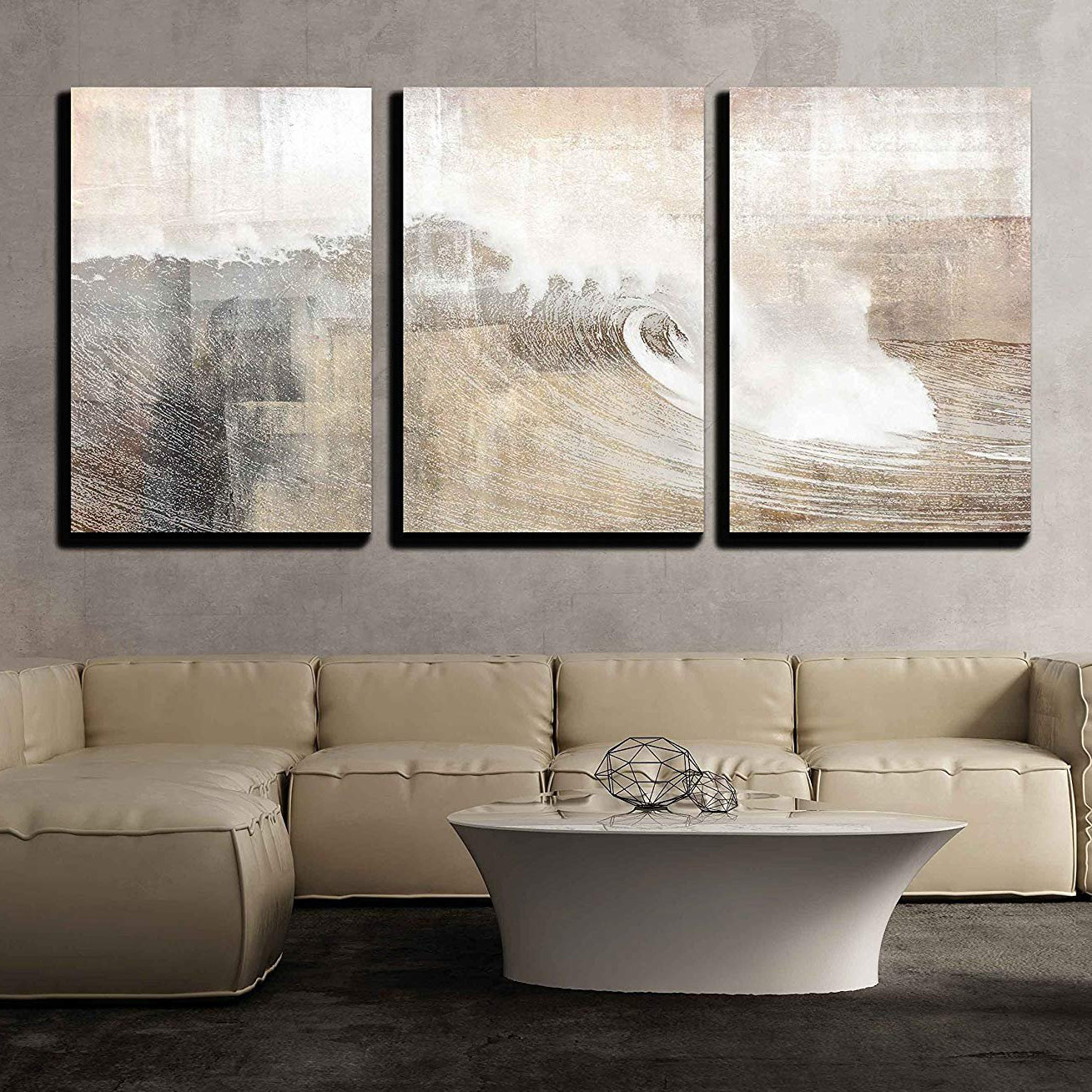 Abstract Huge Wave Composition - Canvas Art Wall Decor-16 x24 x3 Panels