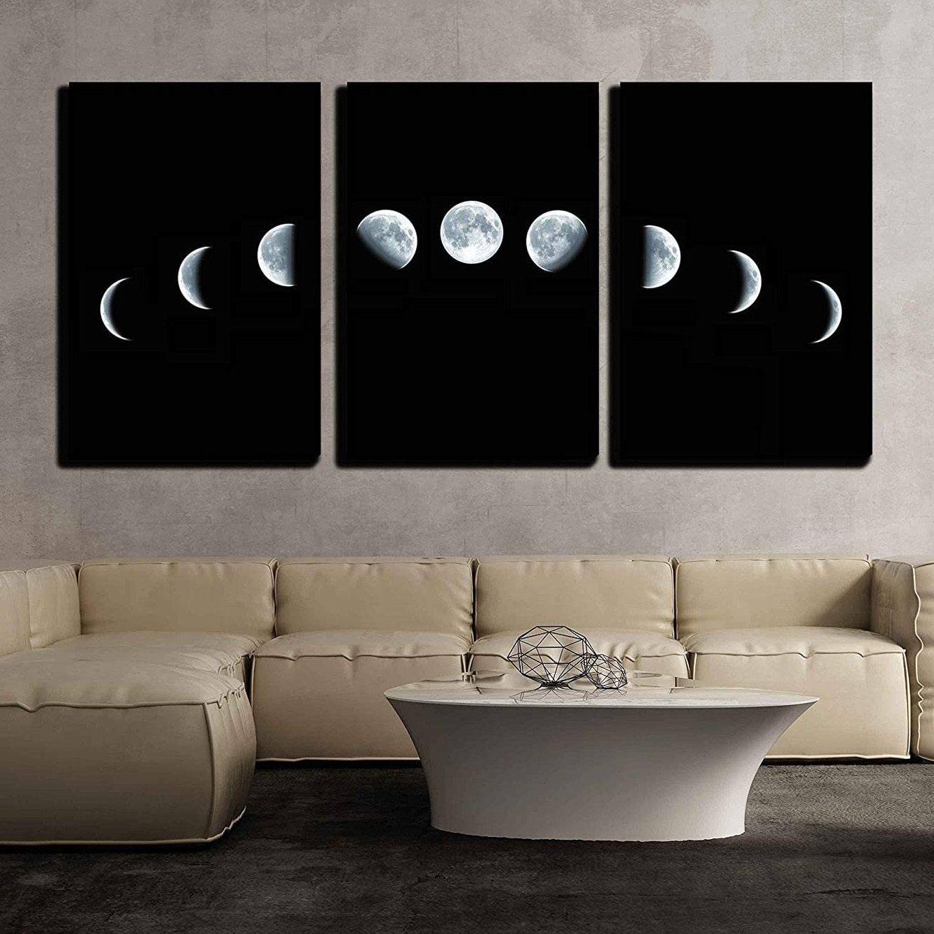 9 Phases of The Moon Cycle - Canvas Art Wall Art - 24